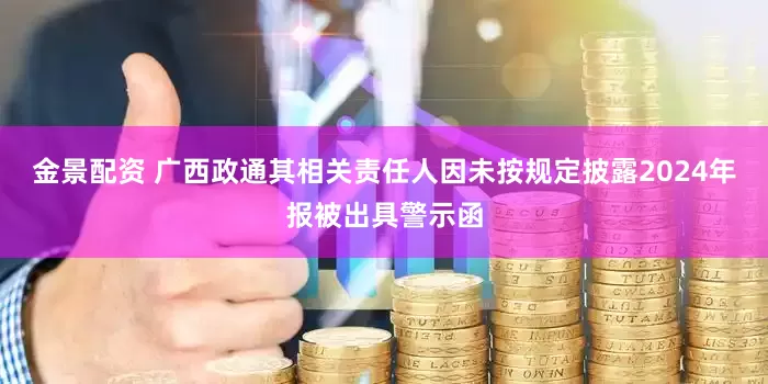 金景配资 广西政通其相关责任人因未按规定披露2024年报被出具警示函